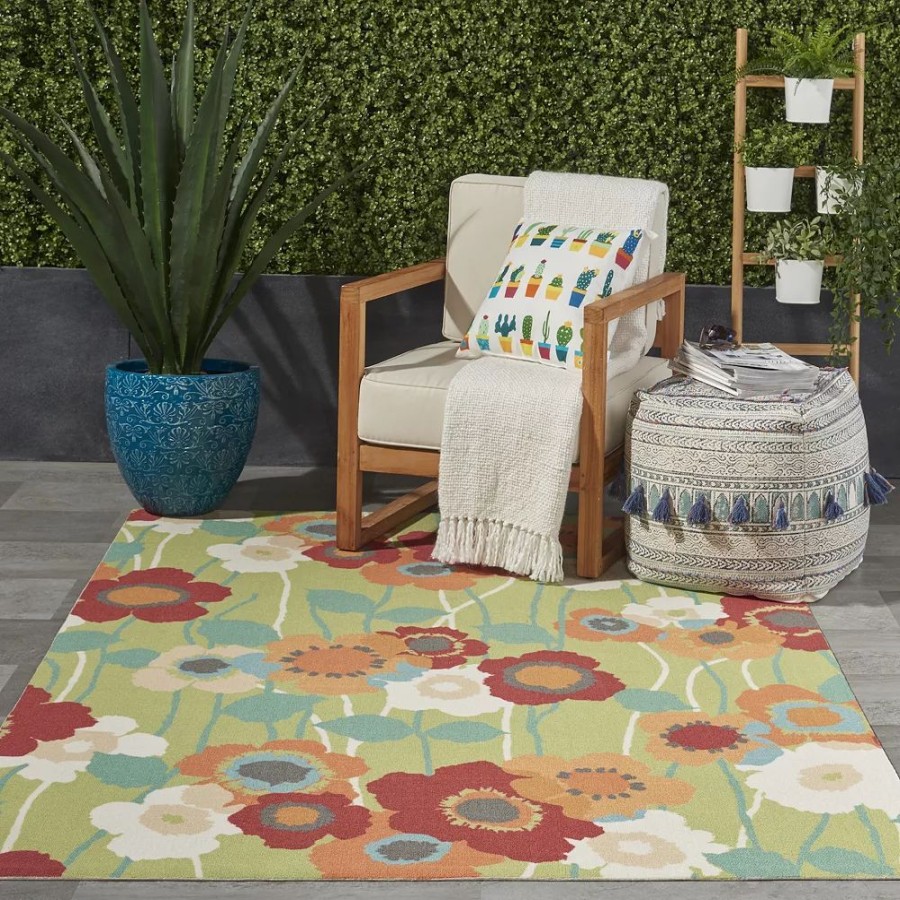 Waverly * | Waverly Sun N' Shade Pick A Poppy Floral Indoor Outdoor Rug