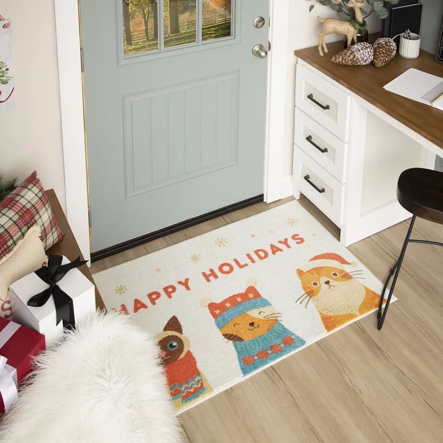 Mohawk Home * | Mohawk Home Mohawk Home Holiday Cats Rug