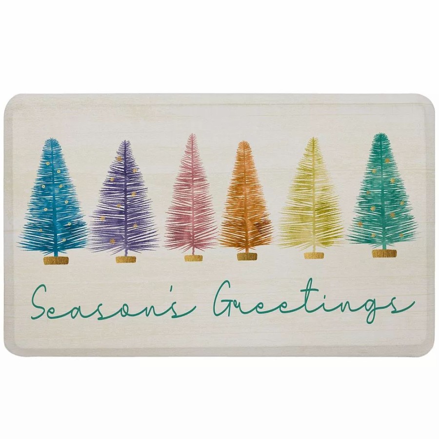 Mohawk Home * | Mohawk Home Mohawk Home Colorful Christmas Trees Cushioned Kitchen Mat