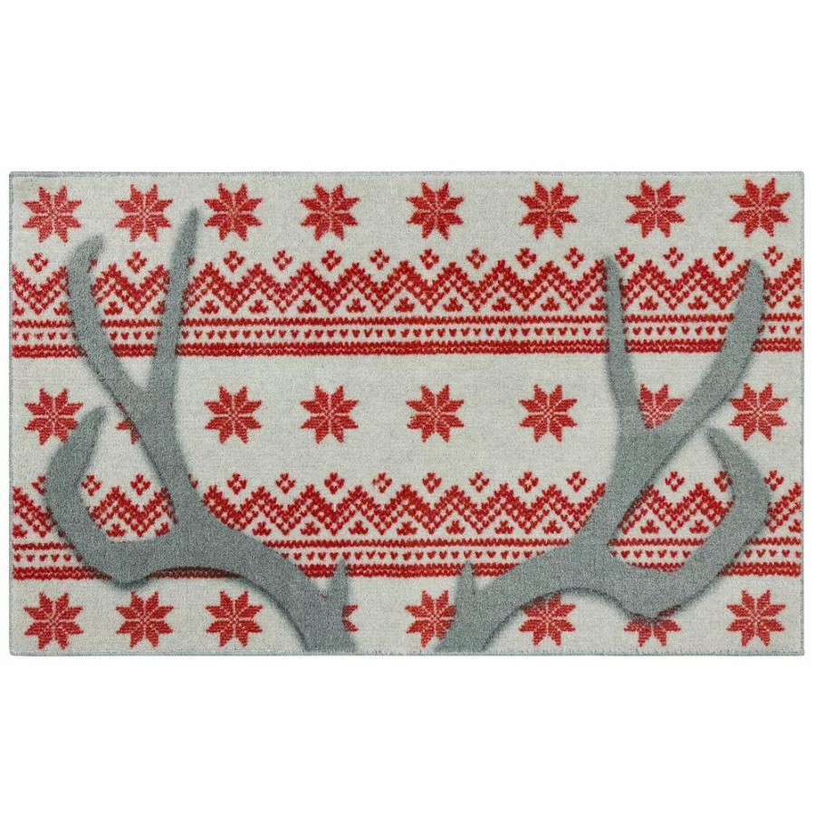 Mohawk Home * | Mohawk Home Mohawk Home Prismatic Holiday Antlers Rug