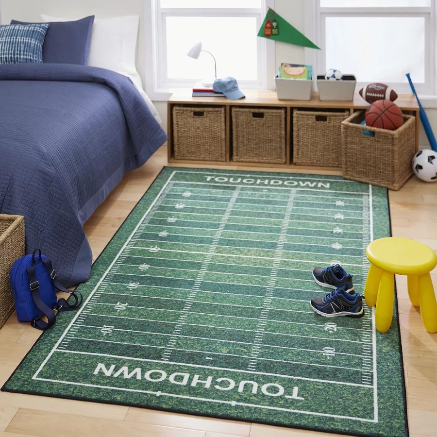 Mohawk Home * | Mohawk Home Mohawk Home Kids Interactive Prismatic Football Field Rug