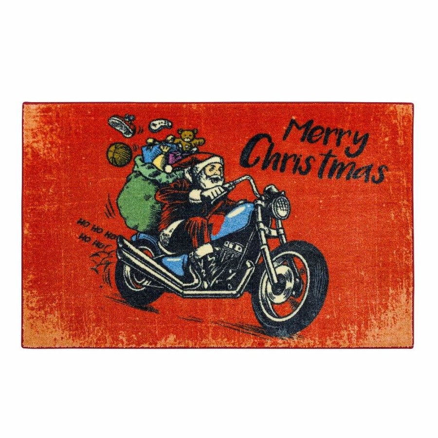 Mohawk Home * | Mohawk Home Mohawk Home Motorcycle Santa Rug