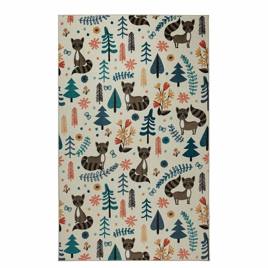 Mohawk Home * | Mohawk Home Mohawk Home Kids Prismatic Raccoon Woodland Rug