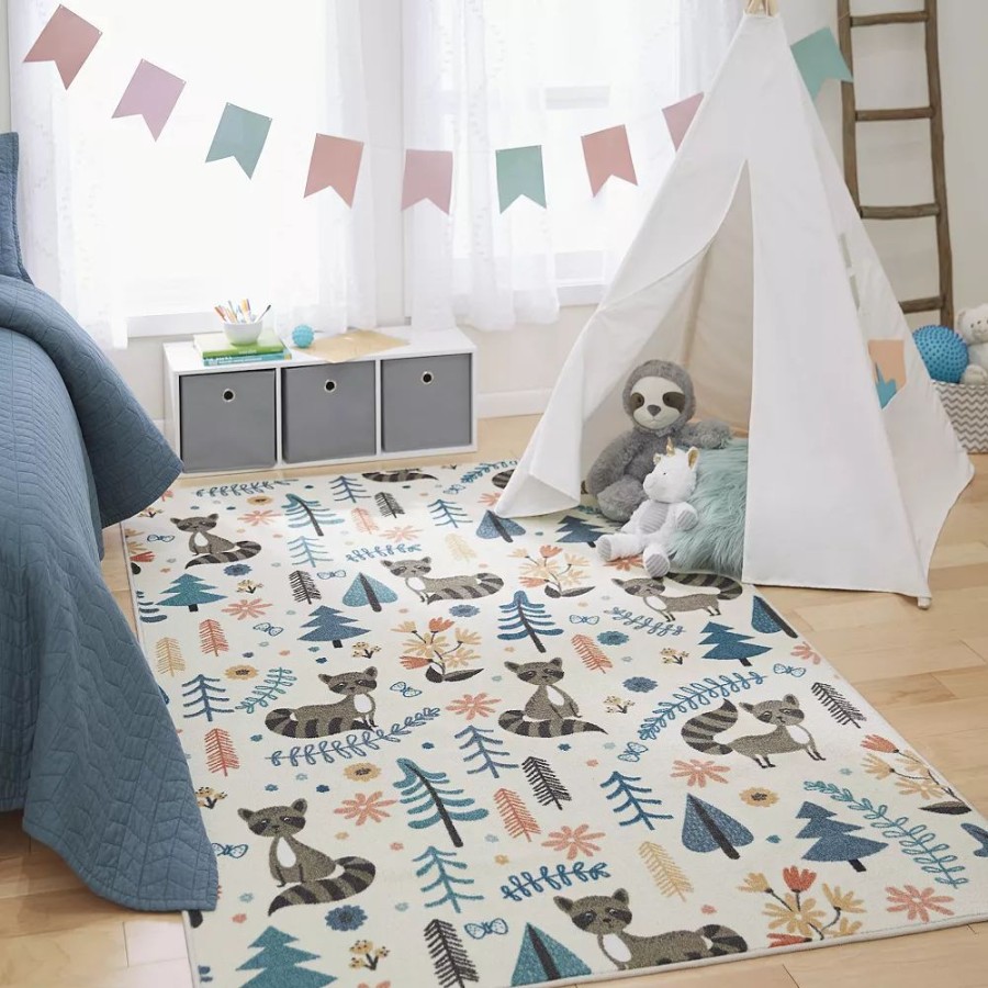 Mohawk Home * | Mohawk Home Mohawk Home Kids Prismatic Raccoon Woodland Rug