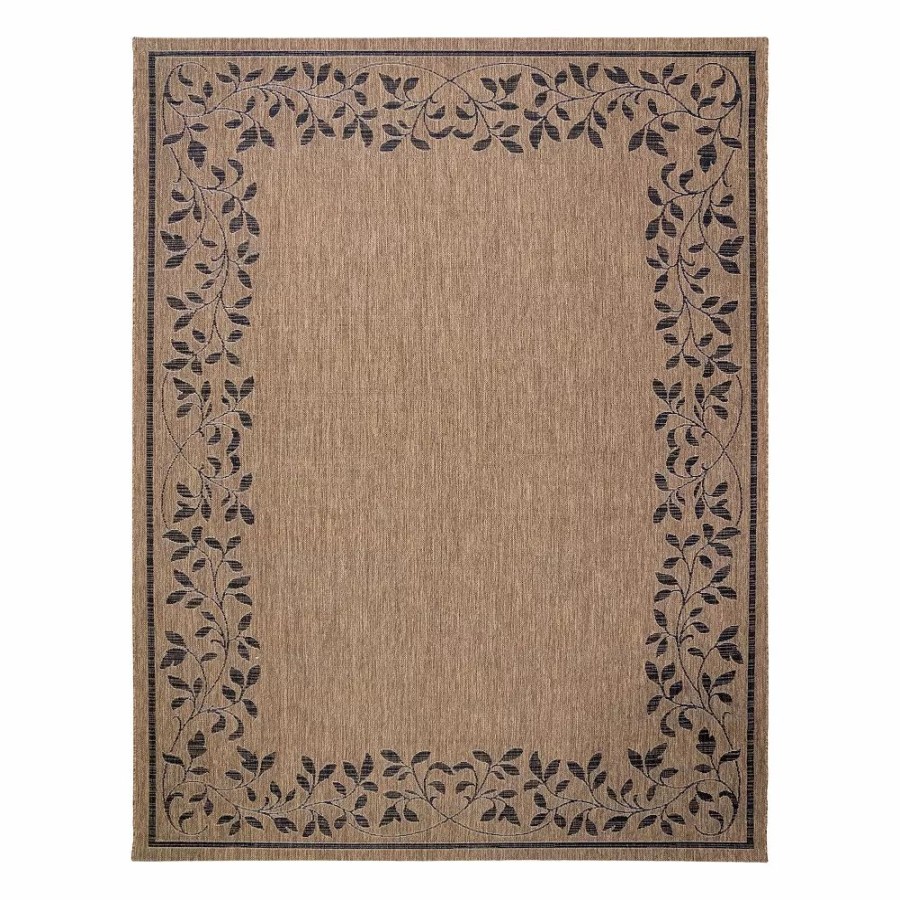 Gertmenian * | Gertmenian Paseo Hojas Sand Palm Indoor/Outdoor Rug Brown