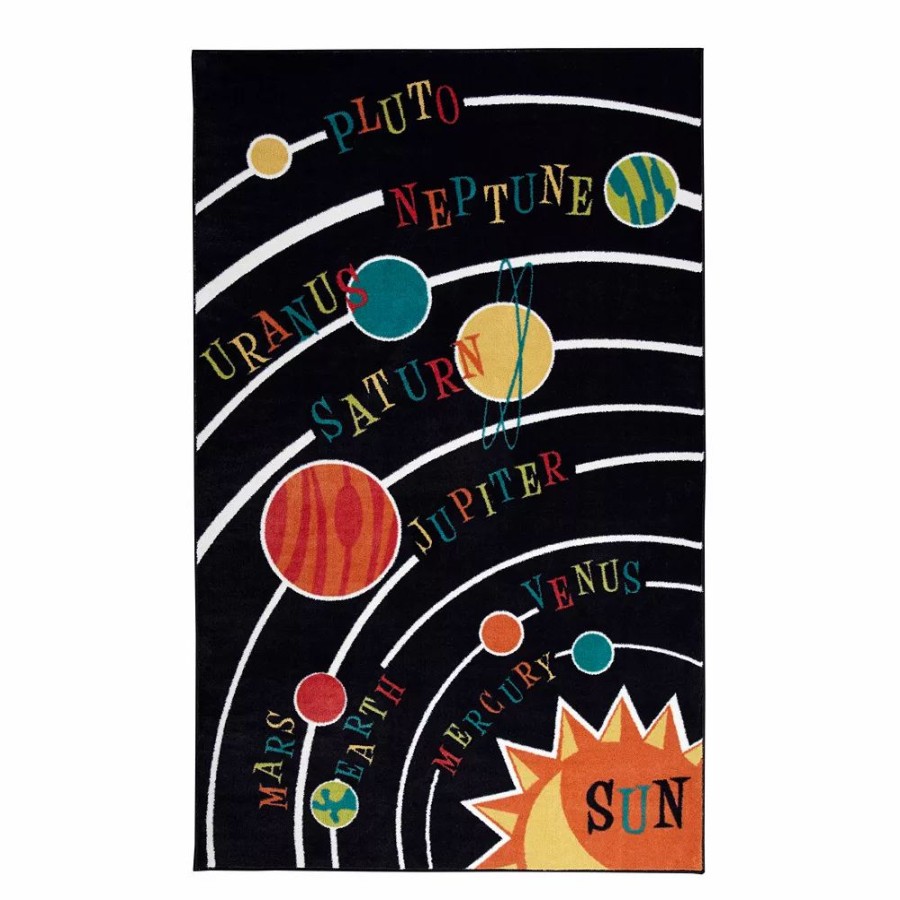 Mohawk Home * | Mohawk Home Mohawk Home Aurora Kids Solar System Area Rug Black