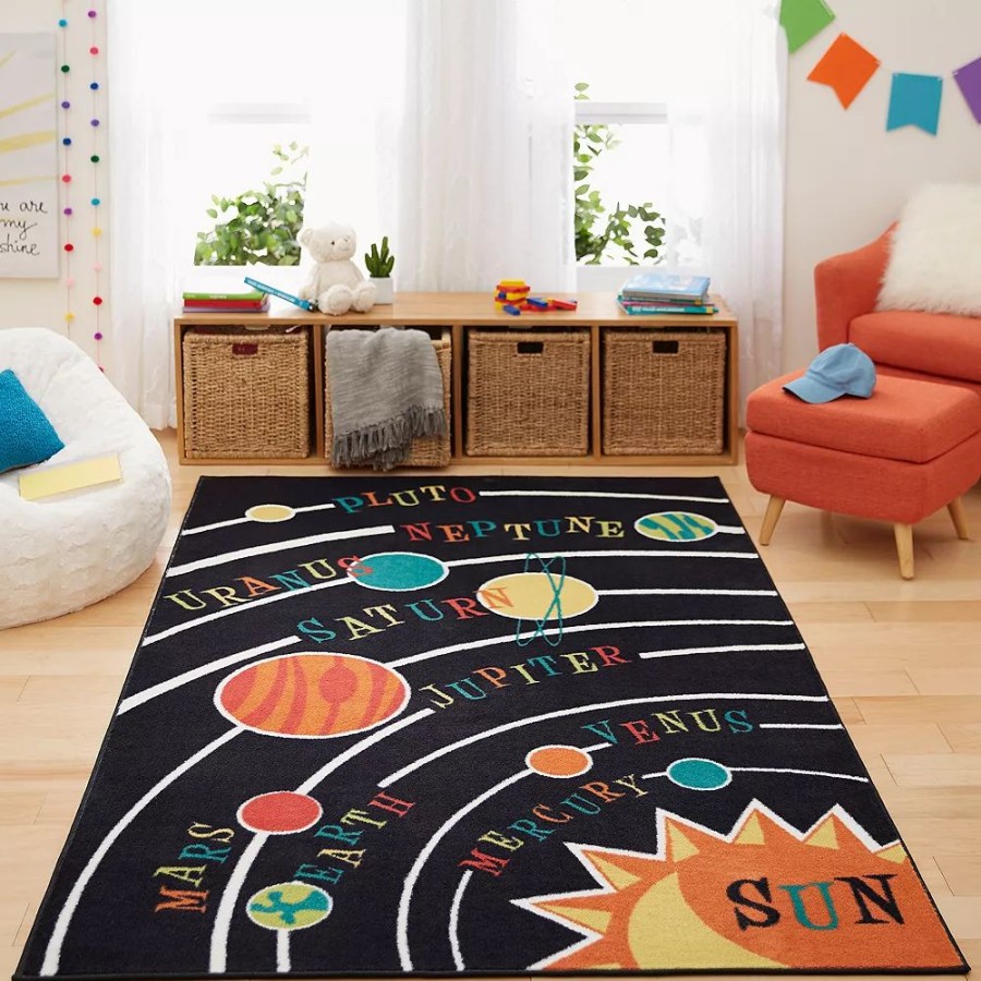 Mohawk Home * | Mohawk Home Mohawk Home Aurora Kids Solar System Area Rug Black