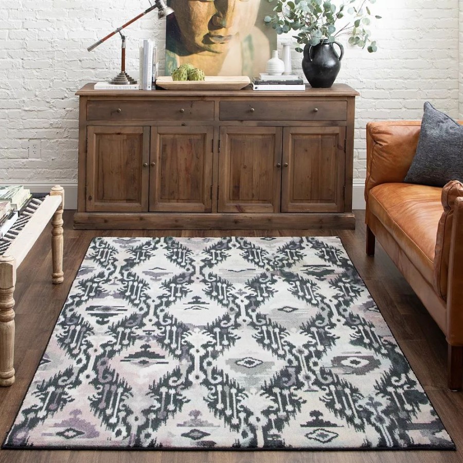 Mohawk Home * | Mohawk Home Mohawk Home Prismatic Everstrand Hip Ikat Rug Charcoal