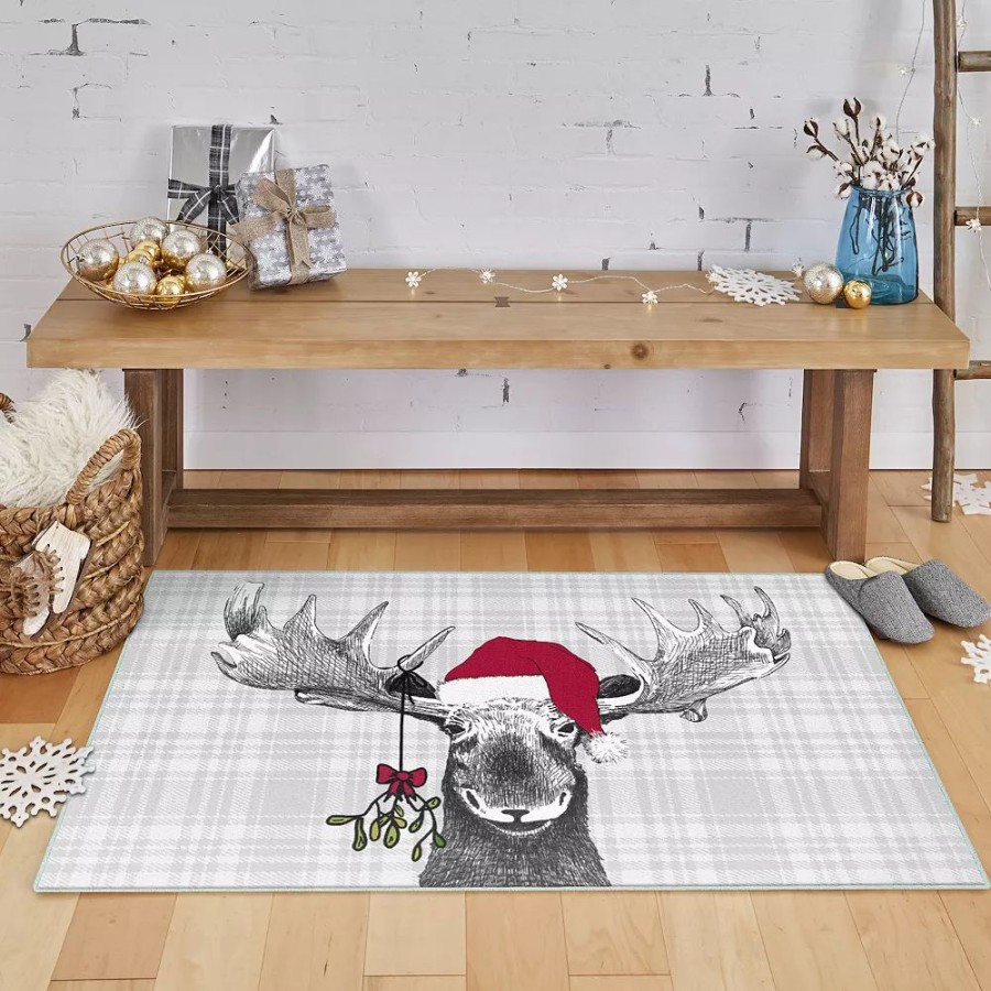 Mohawk Home * | Mohawk Home Mohawk Home Prismatic Holiday Moose Grey Rug