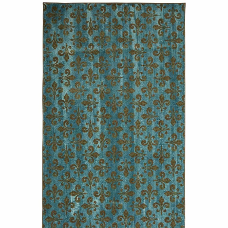 Mohawk Home * | Mohawk Home Mohawk Home Fleur De Lis Teal Area Rug