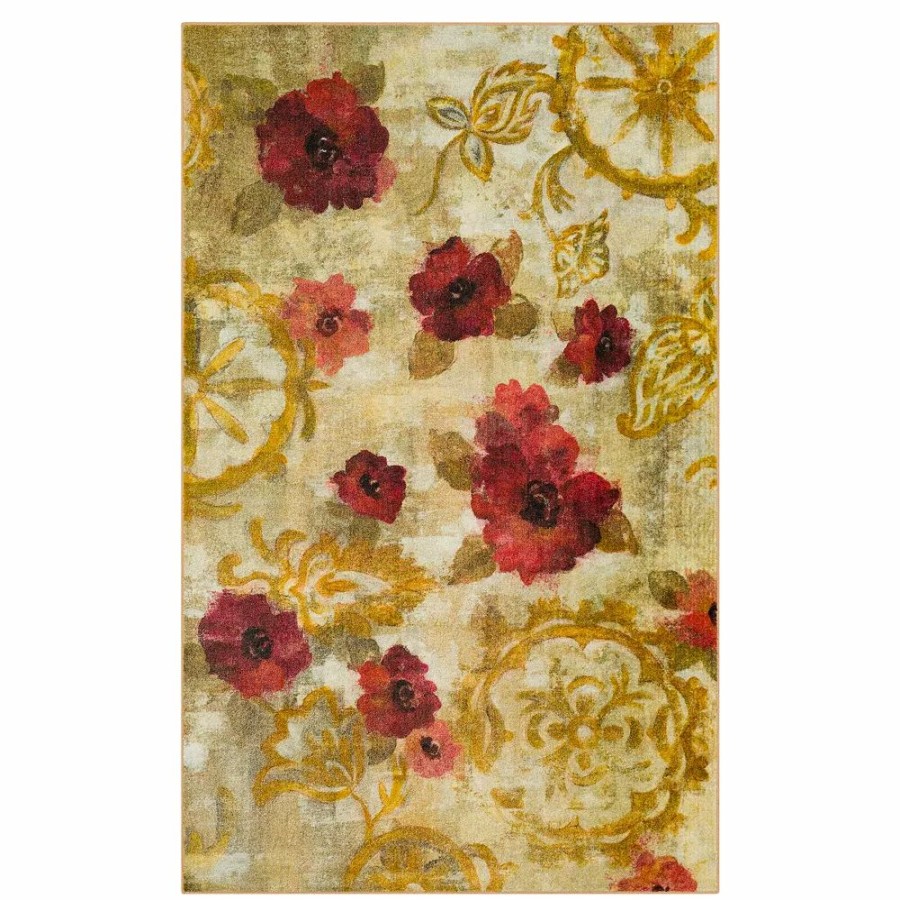 Mohawk Home * | Mohawk Home Mohawk Home Fresco Floral Gold Area Rug