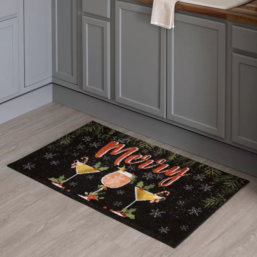 Mohawk Home * | Mohawk Home Mohawk Home Let'S Get Merry Kitchen Rug