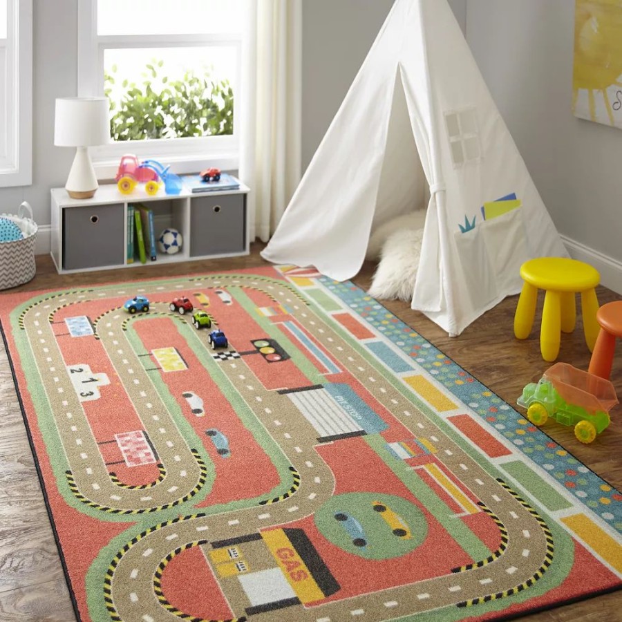 Mohawk Home * | Mohawk Home Mohawk Home Kids Interactive Prismatic Race Track Everstrand Rug