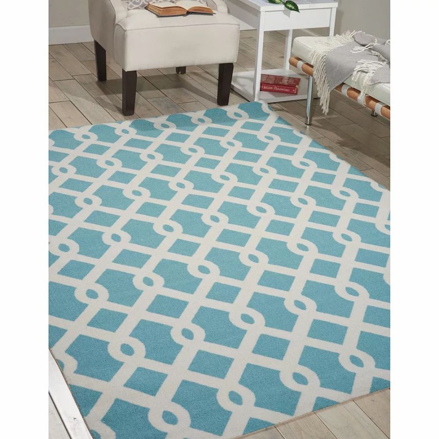 Waverly * | Waverly Sun N' Shade Ellis Geometric Indoor Outdoor Rug Poolside