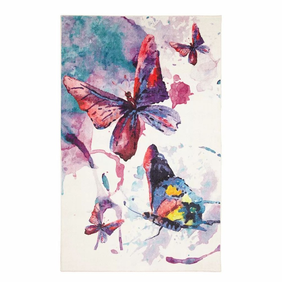 Mohawk Home * | Mohawk Home Mohawk Home Kids Prismatic Watercolor Butterflies Everstrand Rug