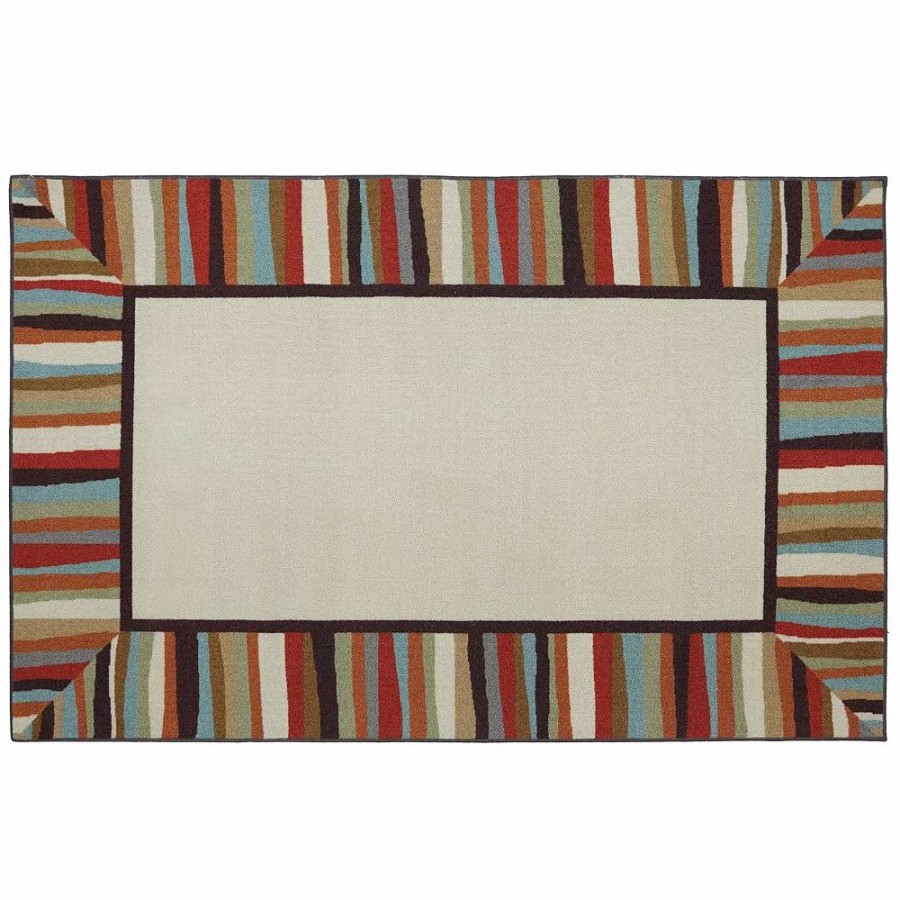 Mohawk Home * | Mohawk Home Mohawk Home Striped Border Indoor Outdoor Area Rug