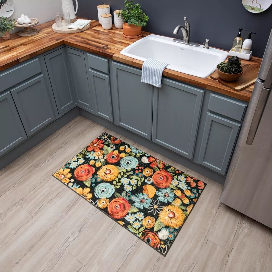 Mohawk Home * | Mohawk Home Mohawk Home Chalkboard Flowers Accent Kitchen Rug