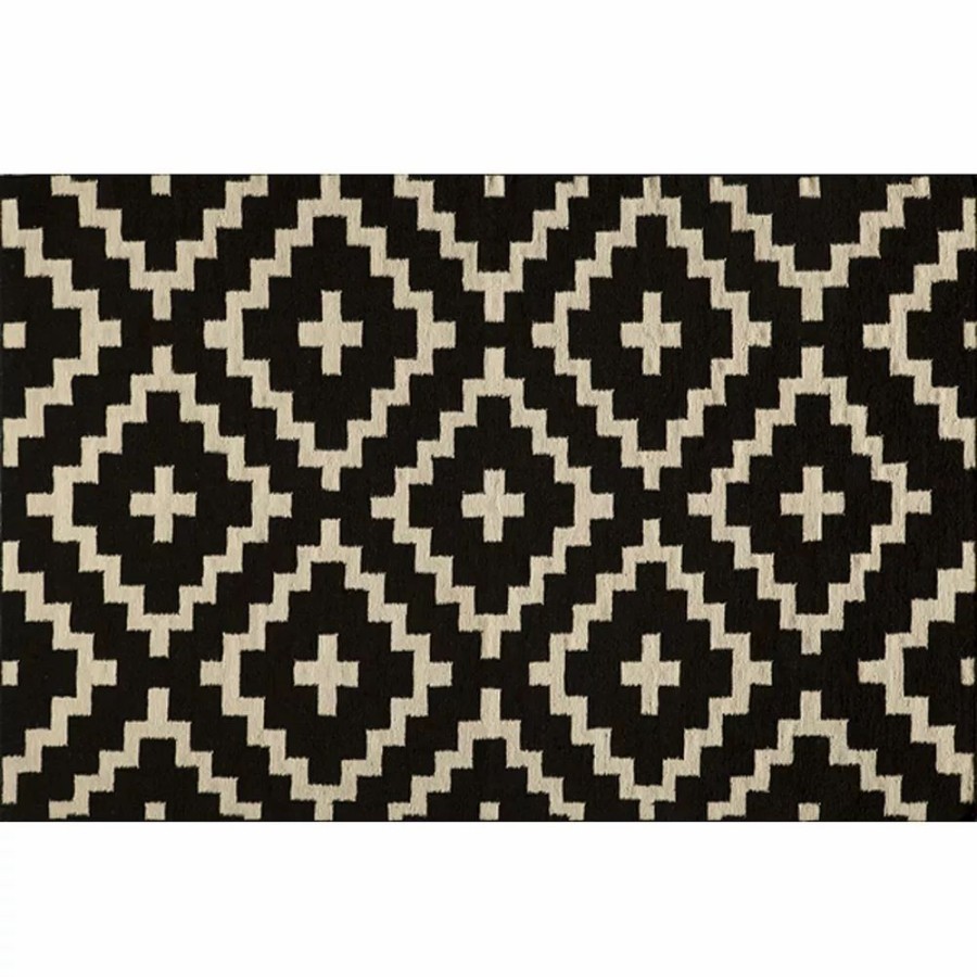 Momeni * | Momeni Dhurry Laguna Bird'S-Eye Wool Rug Black