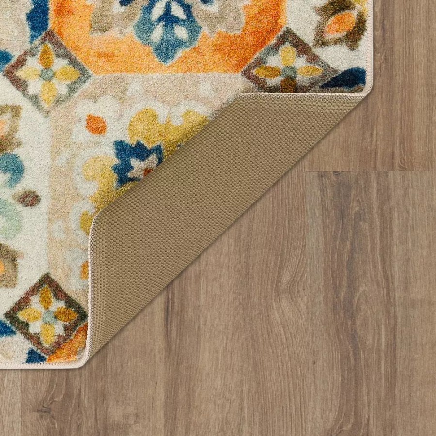 Mohawk Home * | Mohawk Home Mohawk Home Watercolor Tiles Accent Kitchen Rug