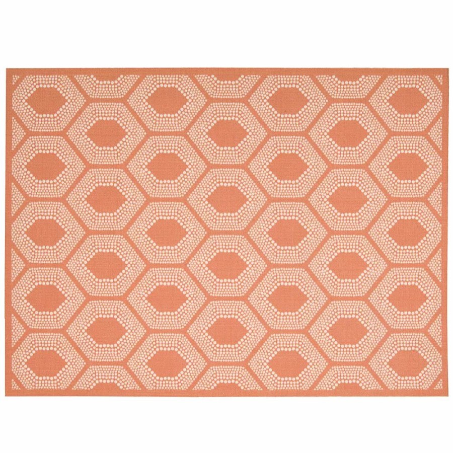 Waverly * | Waverly Sun N' Shade Bubbly Geometric Indoor Outdoor Rug Tangerine