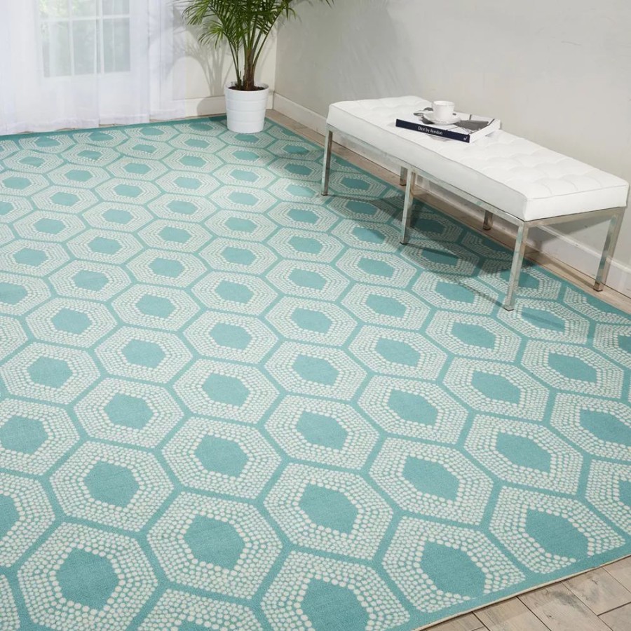 Waverly * | Waverly Sun N' Shade Bubbly Geometric Indoor Outdoor Rug Tangerine