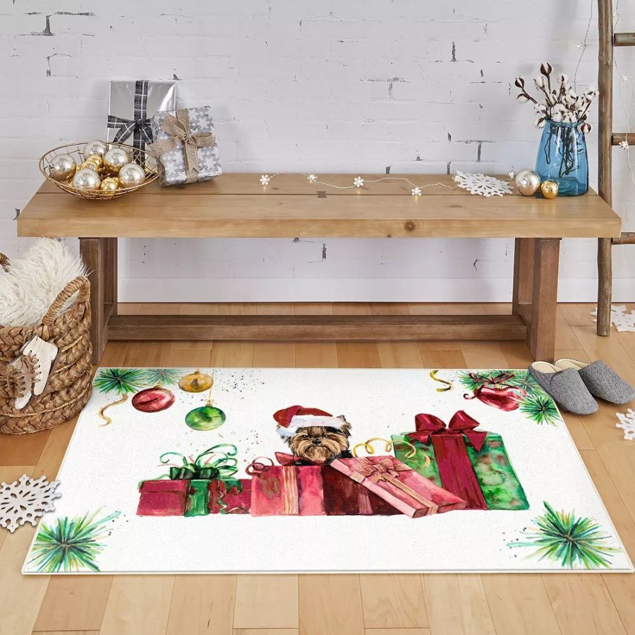 Mohawk Home * | Mohawk Home Mohawk Home Prismatic Santa Yorkie Rug