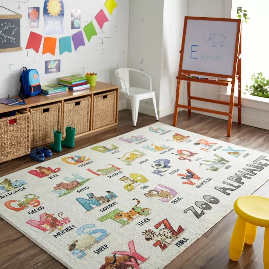 Mohawk Home * | Mohawk Home Mohawk Home Kids Interactive Prismatic Alphabet Zoo Everstrand Rug