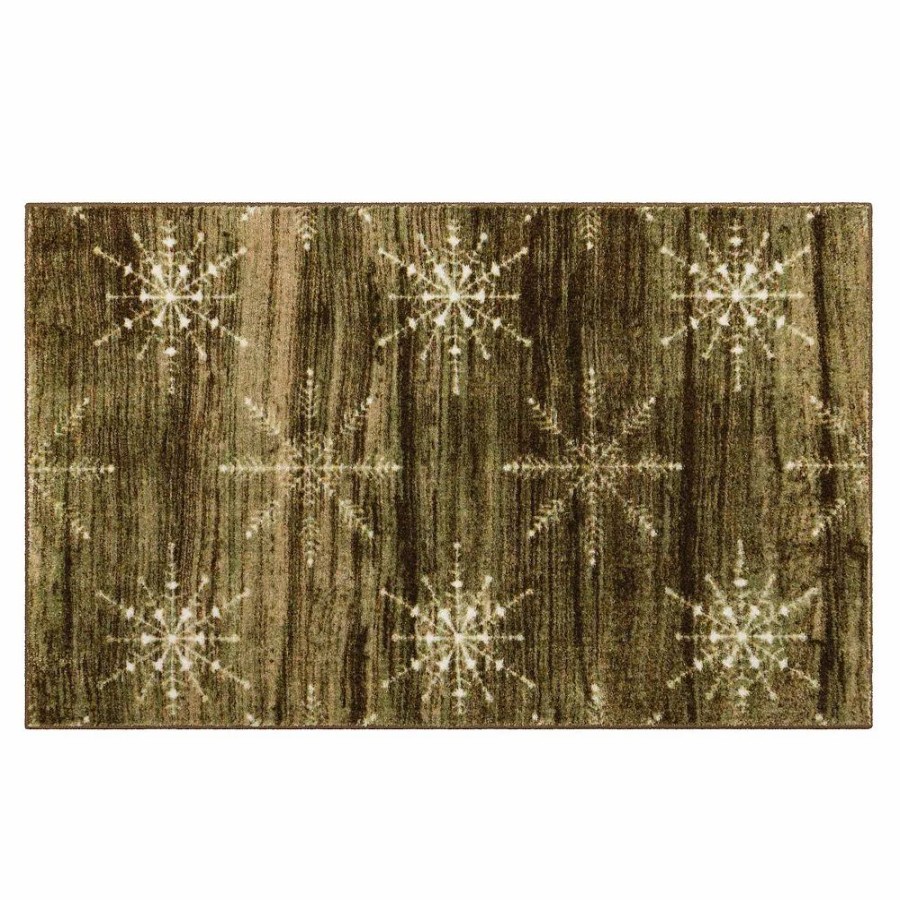 Mohawk Home * | Mohawk Home Mohawk Home Prismatic Barnwood Snowflakes Driftwood Rug