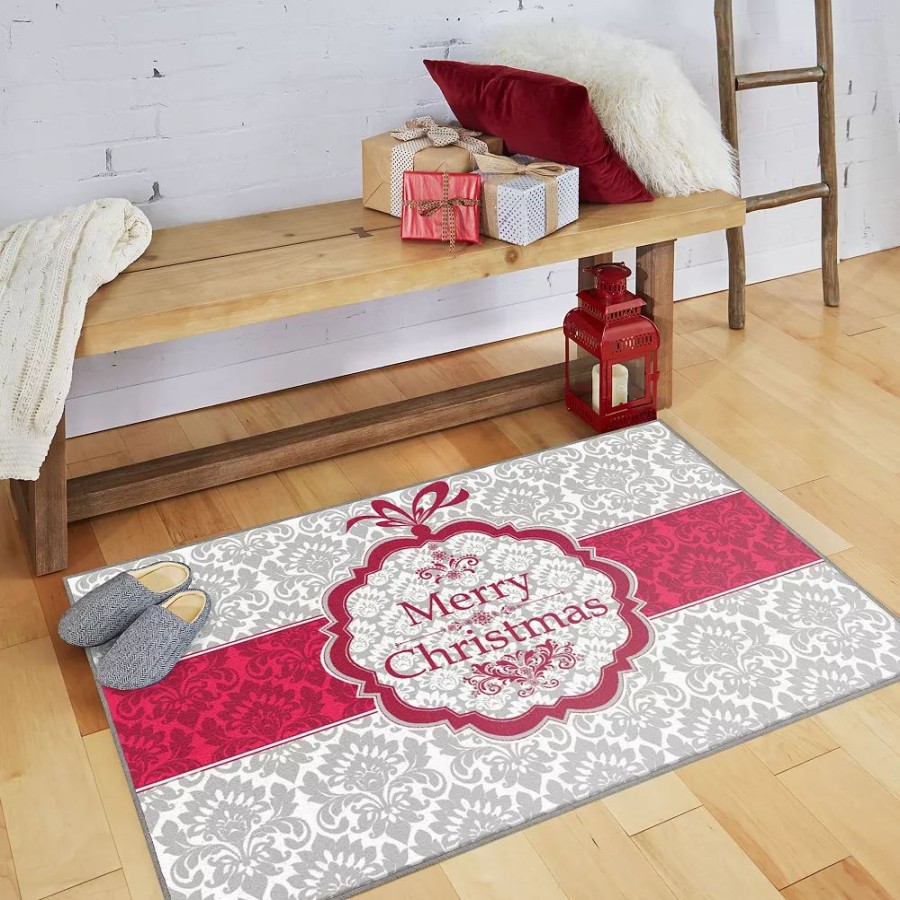 Mohawk Home * | Mohawk Home Mohawk Home Prismatic Christmas Damask Rug