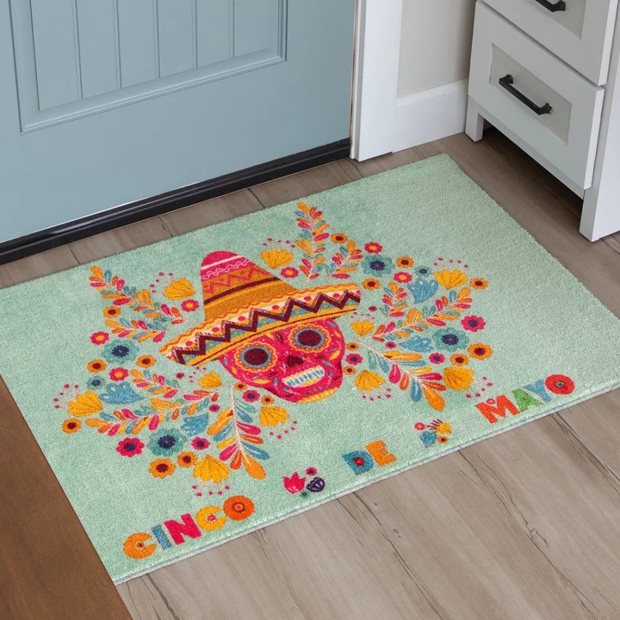 Mohawk Home * | Mohawk Home Mohawk Home Prismatic Cinco De Mayo Skull Rug