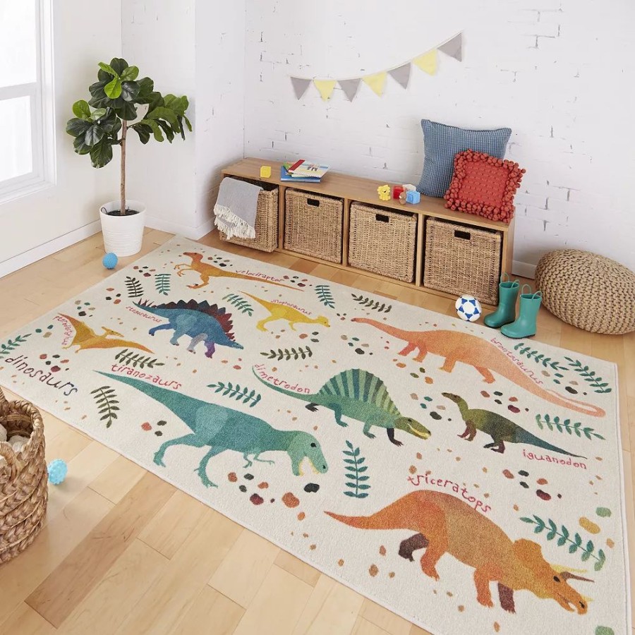 Mohawk Home * | Mohawk Home Mohawk Home Kids Interactive Prismatic Dino Jungle Rug