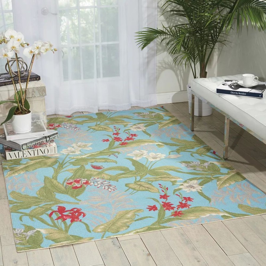 Waverly * | Waverly Sun N' Shade Wailea Coast Floral Indoor Outdoor Rug