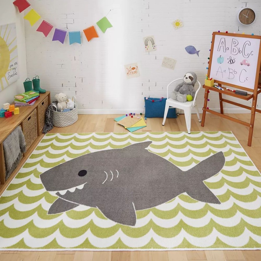 Mohawk Home * | Mohawk Home Mohawk Home Kids Smiling Shark Area Rug