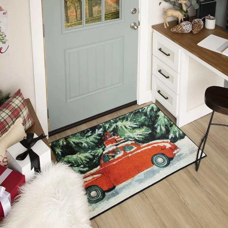 Mohawk Home * | Mohawk Home Mohawk Home Vintage Christmas Car Rug