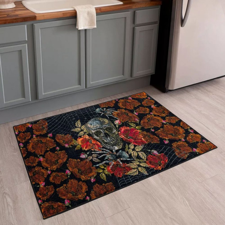 Mohawk Home * | Mohawk Home Mohawk Home Skull Roses Indoor Mat