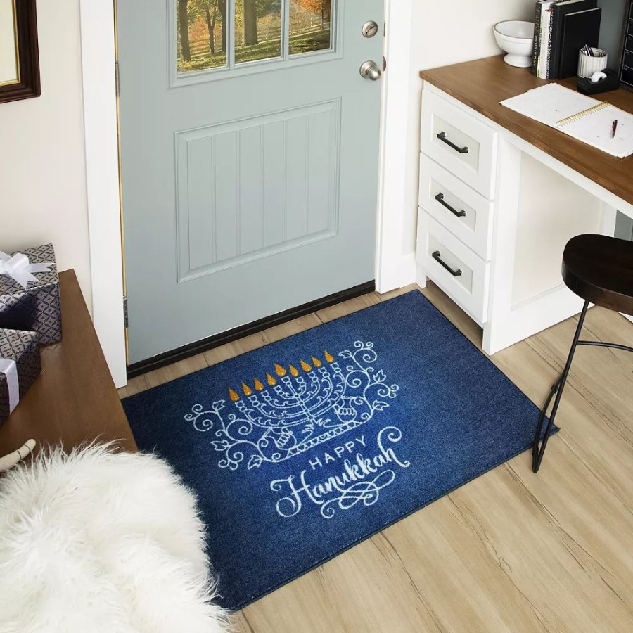 Mohawk Home * | Mohawk Home Mohawk Home Hanukkah Menorah Rug